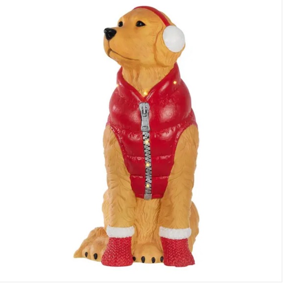 SOLD OUT - 2.5 ft. Christmas Golden Retriever with LED Lights - Picture 2 of 5